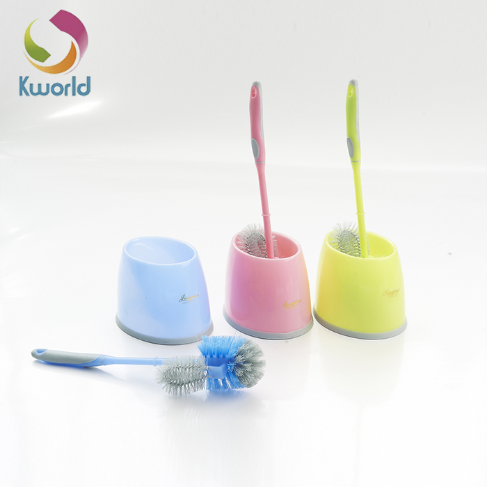 Kworld Two Heads Plastic Toilet Bathroom Brush Set 3371